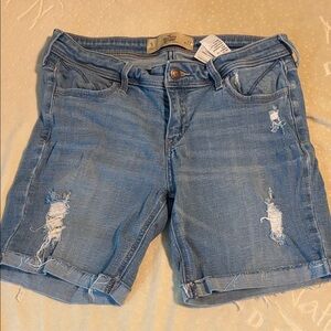Hollister Light Blue Distressed Jean Shorts